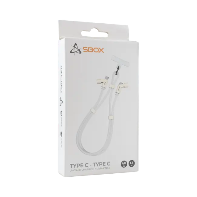 KABEL SBOX Type-C-Type-C Lanyard 1.5M - Bijeli