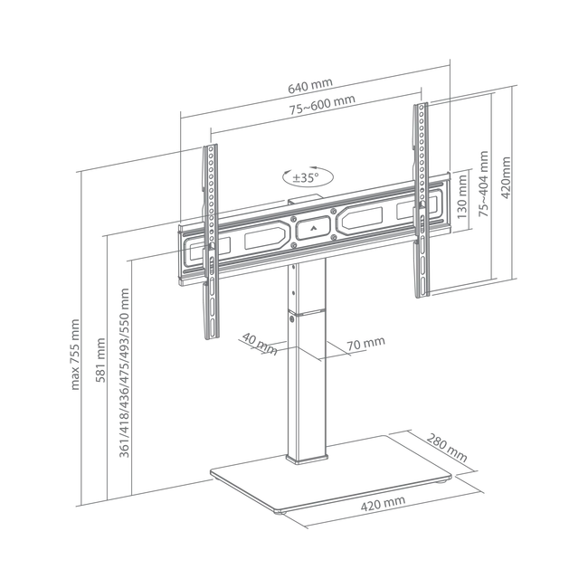 STALAK SBOX Podni FS-306 (37-75"/40kg/600x400)