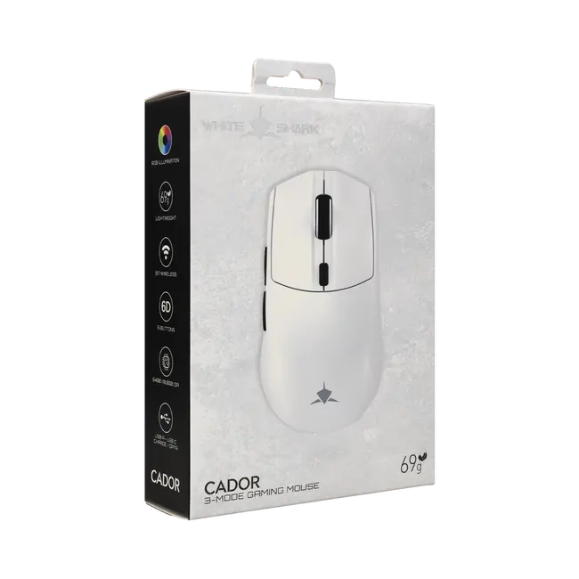White Shark CADOR WGM-5020 Wireless Mouse - 10,000 DPI / White