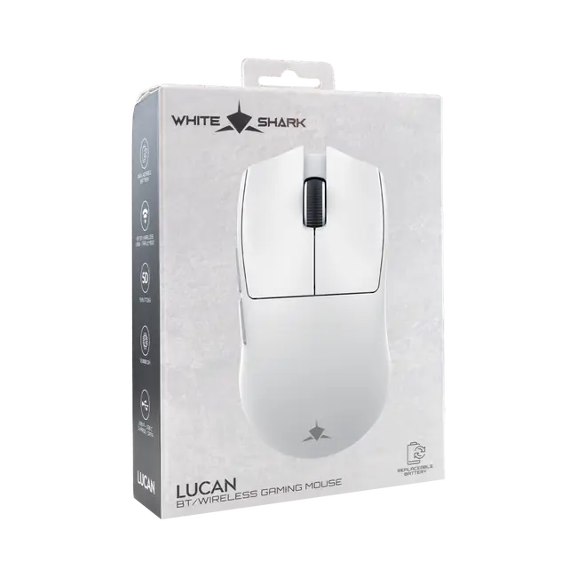 White Shark MIŠ WGM-5022 LUCAN / 12.000 DPI - Bijeli / Wireless