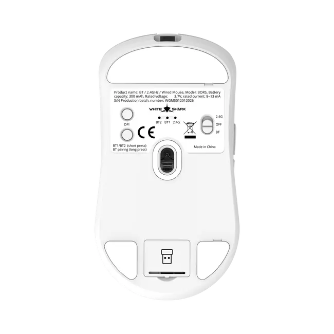 White Shark MIŠ WGM-5021 BORS / 12.000 DPI - Bijeli / Wireless