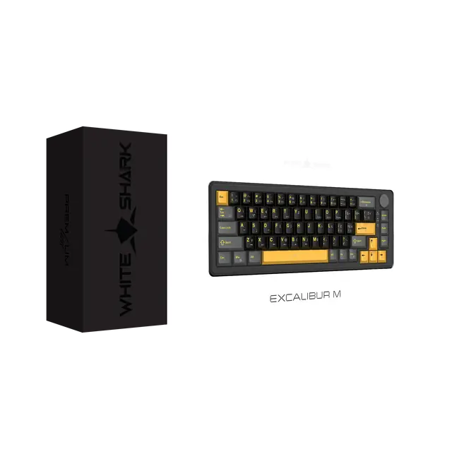 White Shark PL KEYBOARD GK-009152 EXCALIBUR M - Black / HR