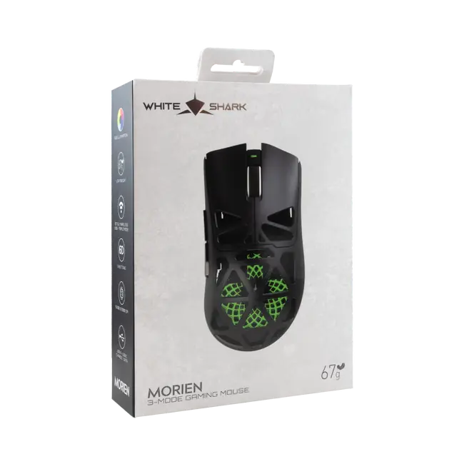 White Shark MIŠ WGM-5025 MORIEN / 12.000 DPI- Crni / Wireless