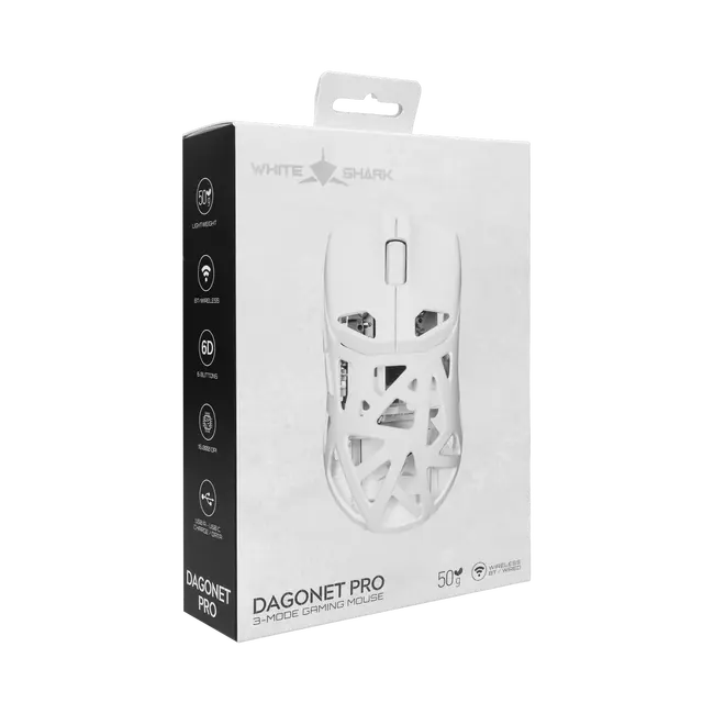 White Shark MOUSE WGM-5026 DAGONET PRO - White / Wireless