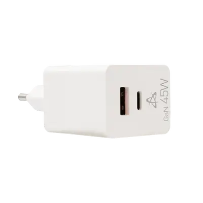 USB KUĆNI PUNJAČ SBOX HC-45 / 2 ULAZA 45W GAN